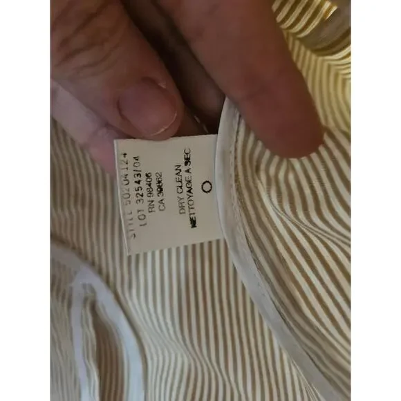 Vintage Theory White Beige Pinstripe Cotton Women's Blazer Size 6 Neutral Jacket - Picture 7 of 11